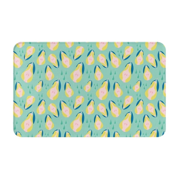 Bathroom Rugs Non Slip Washable - Cute Pink Yellow Pear Kitchen Mats for Floor, Area Rugs for Entryway Rugs Indoor, Laundry Bathroom Room Door Rug with Rubber Backing 20x31.5in