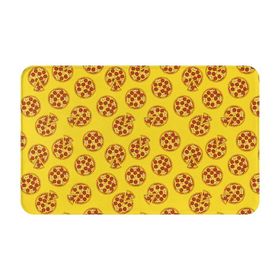 Bathroom Rugs Non Slip Washable - Cute Pizza Sausage Tomato Kitchen Mats for Floor, Area Rugs for Entryway Rugs Indoor, Laundry Bathroom Room Door Rug with Rubber Backing 20x31.5in