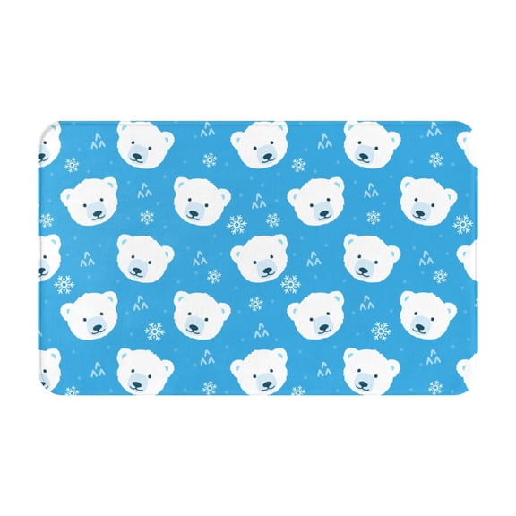 Bathroom Rugs Non Slip Washable - Cute Polar Bear Kitchen Mats for Floor, Area Rugs for Entryway Rugs Indoor, Laundry Bathroom Room Door Rug with Rubber Backing 20x31.5in