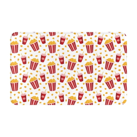 Bathroom Rugs Non Slip Washable - Cute Popcorn Drink Kitchen Mats for Floor, Area Rugs for Entryway Rugs Indoor, Laundry Bathroom Room Door Rug with Rubber Backing 20x31.5in
