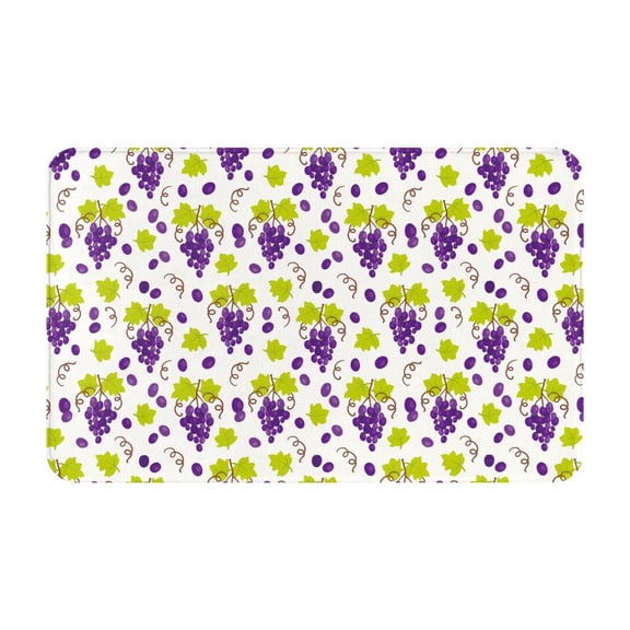 Bathroom Rugs Non Slip Washable - Cute Purple Grape Kitchen Mats for Floor, Area Rugs for Entryway Rugs Indoor, Laundry Bathroom Room Door Rug with Rubber Backing 20x31.5in