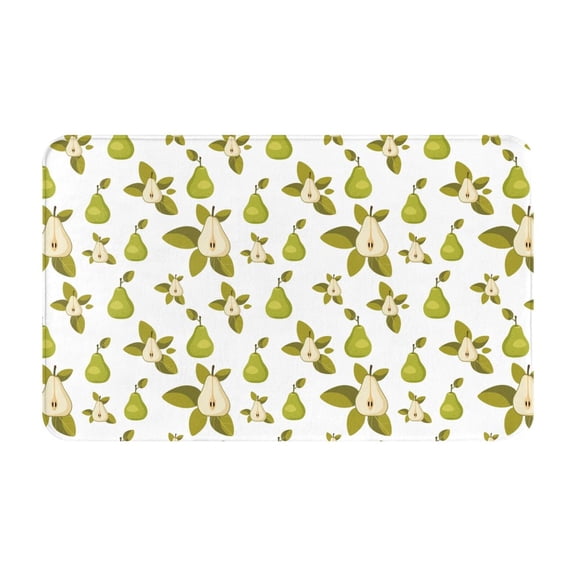 Bathroom Rugs Non Slip Washable - Cute Sea Green Pear Kitchen Mats for Floor, Area Rugs for Entryway Rugs Indoor, Laundry Bathroom Room Door Rug with Rubber Backing 20x31.5in