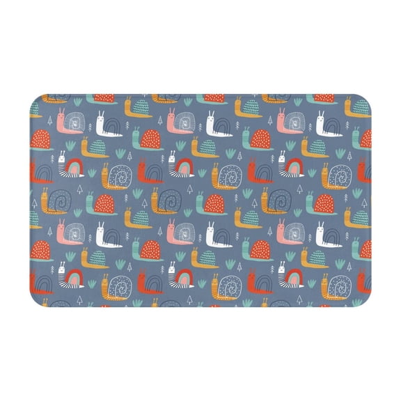 Bathroom Rugs Non Slip Washable - Cute Snail Doodle Kitchen Mats for Floor, Area Rugs for Entryway Rugs Indoor, Laundry Bathroom Room Door Rug with Rubber Backing 20x31.5in