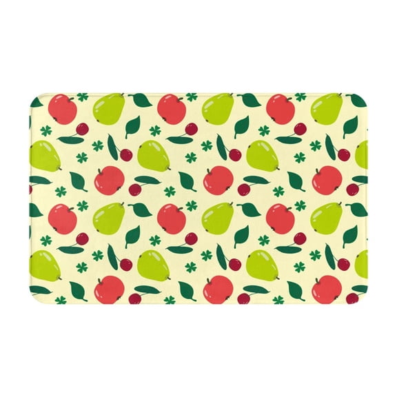 Bathroom Rugs Non Slip Washable - Cute Teal Pear Red Fruit Kitchen Mats for Floor, Area Rugs for Entryway Rugs Indoor, Laundry Bathroom Room Door Rug with Rubber Backing 20x31.5in