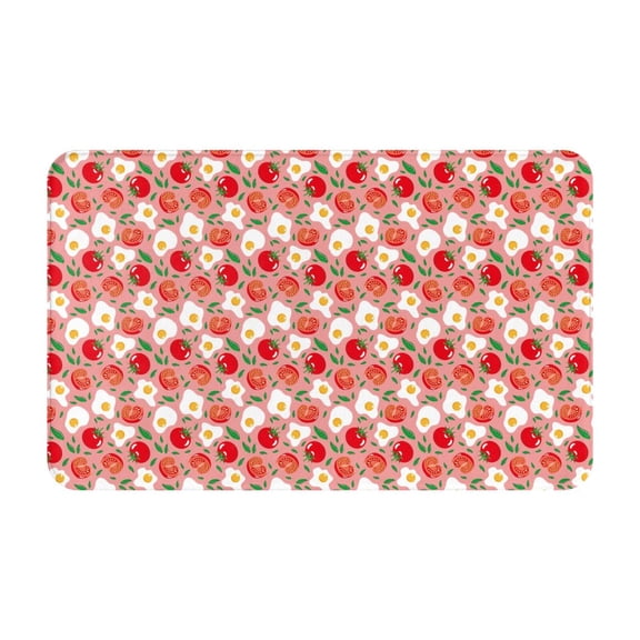 Bathroom Rugs Non Slip Washable - Cute Tomato Egg Kitchen Mats for Floor, Area Rugs for Entryway Rugs Indoor, Laundry Bathroom Room Door Rug with Rubber Backing 20x31.5in