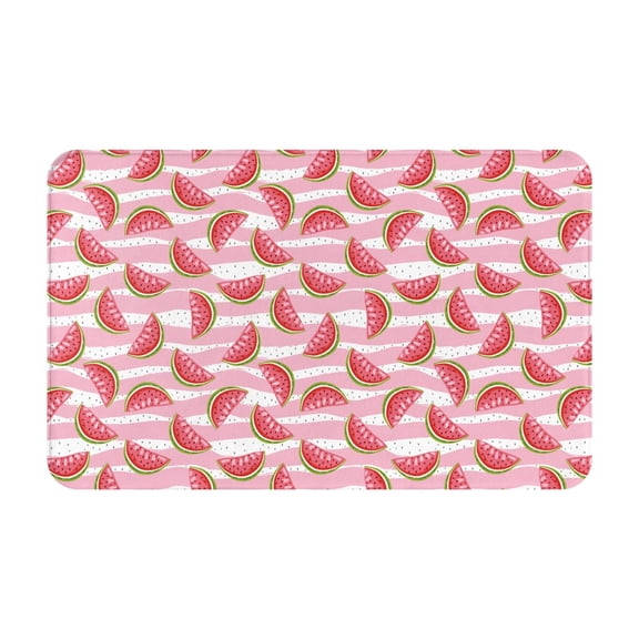 Bathroom Rugs Non Slip Washable - Cute Watermelon Stripe Kitchen Mats for Floor, Area Rugs for Entryway Rugs Indoor, Laundry Bathroom Room Door Rug with Rubber Backing 20x31.5in