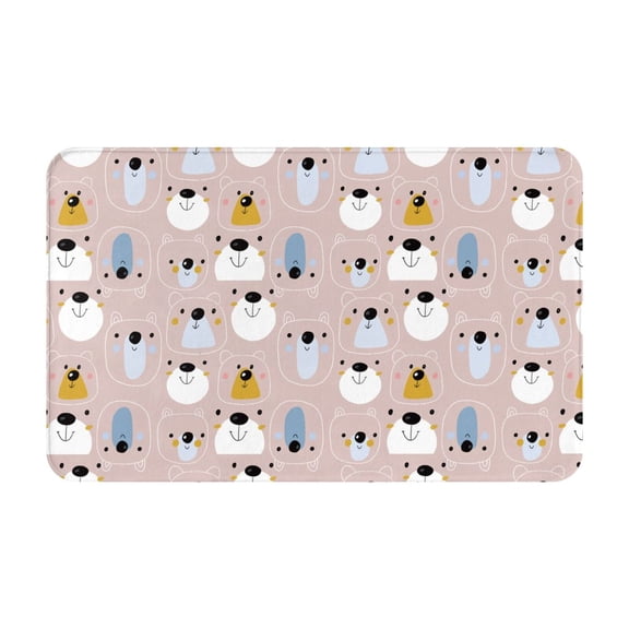 Bathroom Rugs Non Slip Washable - Cute hand drawn bear Kitchen Mats for Floor, Area Rugs for Entryway Rugs Indoor, Laundry Bathroom Room Door Rug with Rubber Backing 20x31.5in