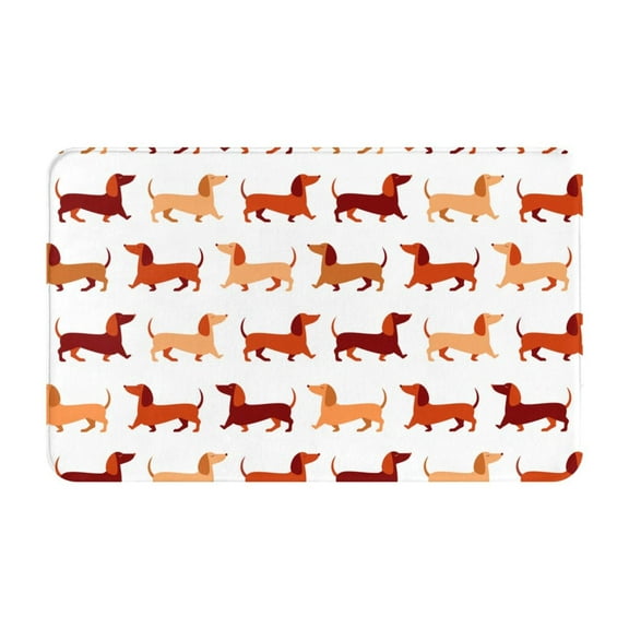 Bathroom Rugs Non Slip Washable - Dachshund Walking Kitchen Mats for Floor, Area Rugs for Entryway Rugs Indoor, Laundry Bathroom Room Door Rug with Rubber Backing 20x31.5in