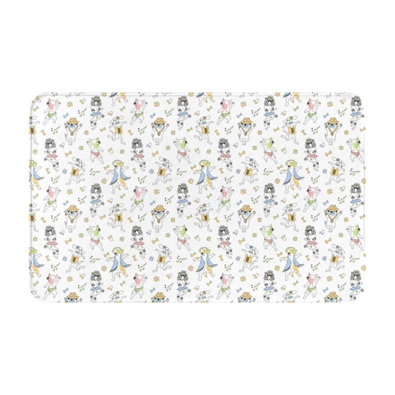 Bathroom Rugs Non Slip Washable - Dancing Dogs Kitchen Mats for Floor, Area Rugs for Entryway Rugs Indoor, Laundry Bathroom Room Door Rug with Rubber Backing 20x31.5in