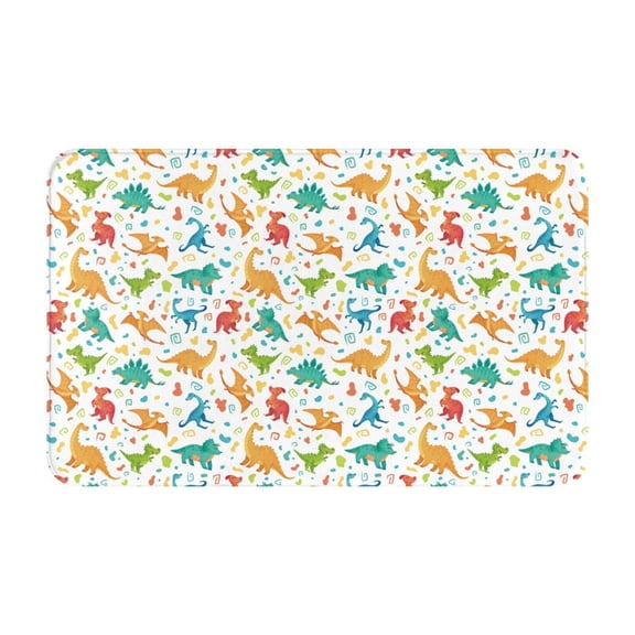 Bathroom Rugs Non Slip Washable - Dinosaur print G Kitchen Mats for Floor, Area Rugs for Entryway Rugs Indoor, Laundry Bathroom Room Door Rug with Rubber Backing 20x31.5in