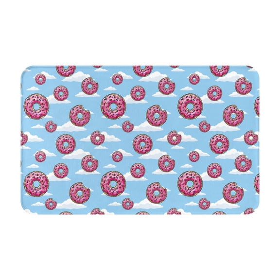 Bathroom Rugs Non Slip Washable - Donut Clouds Print Kitchen Mats for Floor, Area Rugs for Entryway Rugs Indoor, Laundry Bathroom Room Door Rug with Rubber Backing 20x31.5in