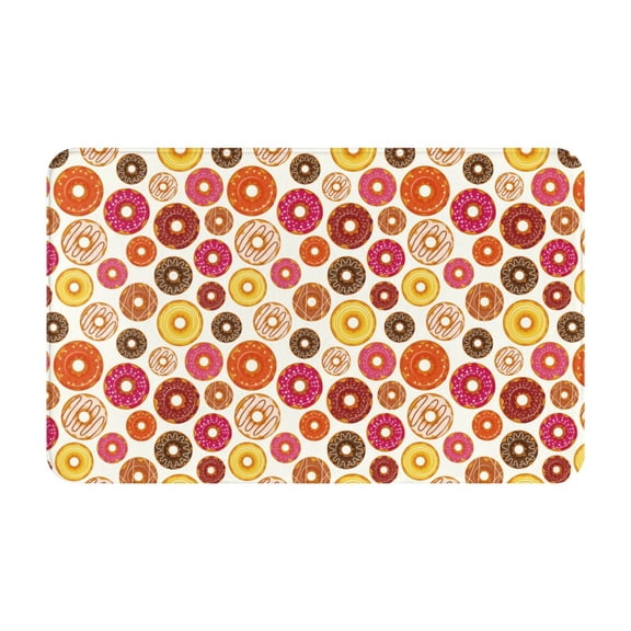 Bathroom Rugs Non Slip Washable - Donut pattern Kitchen Mats for Floor, Area Rugs for Entryway Rugs Indoor, Laundry Bathroom Room Door Rug with Rubber Backing 20x31.5in