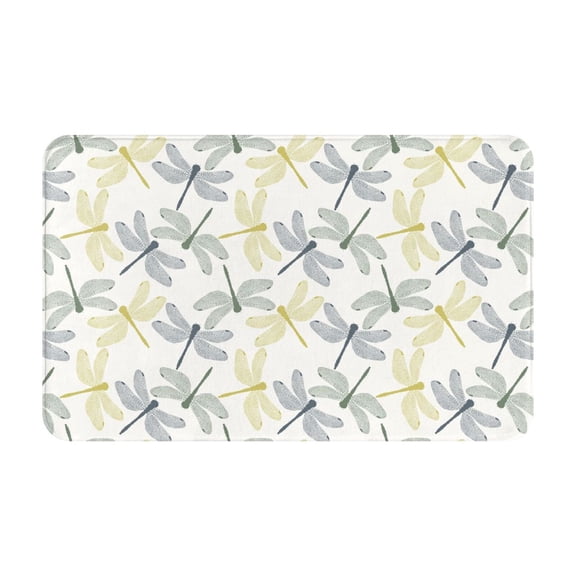 Bathroom Rugs Non Slip Washable - Dragonfly Pattern Kitchen Mats for Floor, Area Rugs for Entryway Rugs Indoor, Laundry Bathroom Room Door Rug with Rubber Backing 20x31.5in