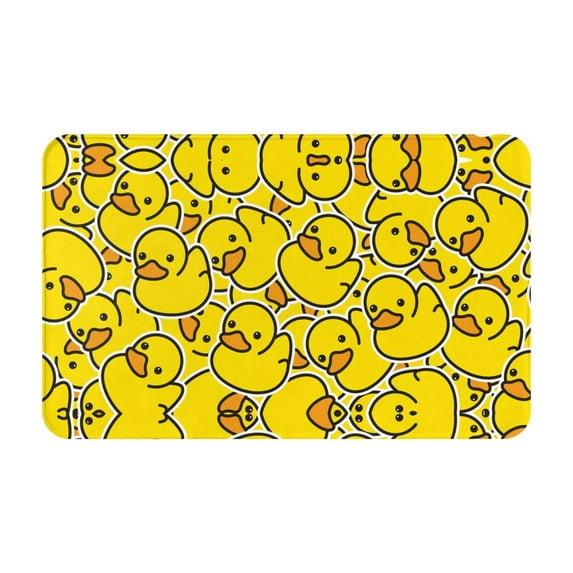 Bathroom Rugs Non Slip Washable - Ducky Cartoon Animal Yellow Kitchen Mats for Floor, Area Rugs for Entryway Rugs Indoor, Laundry Bathroom Room Door Rug with Rubber Backing 20x31.5in