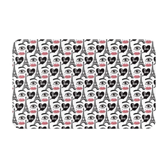 Bathroom Rugs Non Slip Washable - Eiffel Tower eye Paris Kitchen Mats for Floor, Area Rugs for Entryway Rugs Indoor, Laundry Bathroom Room Door Rug with Rubber Backing 20x31.5in