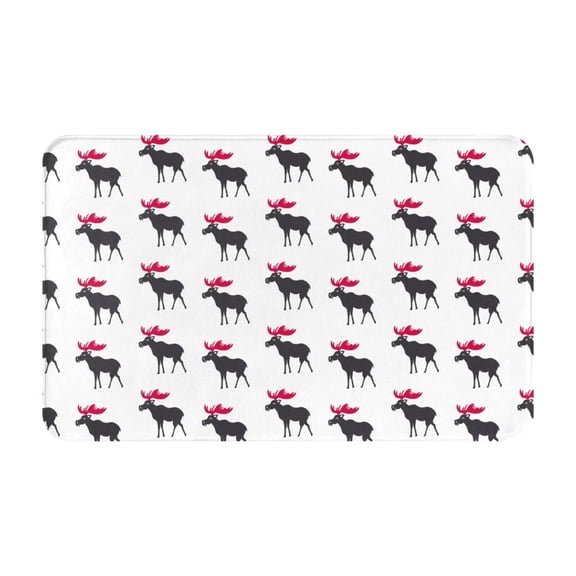Bathroom Rugs Non Slip Washable - Elk Moose cartoon cute Kitchen Mats for Floor, Area Rugs for Entryway Rugs Indoor, Laundry Bathroom Room Door Rug with Rubber Backing 20x31.5in