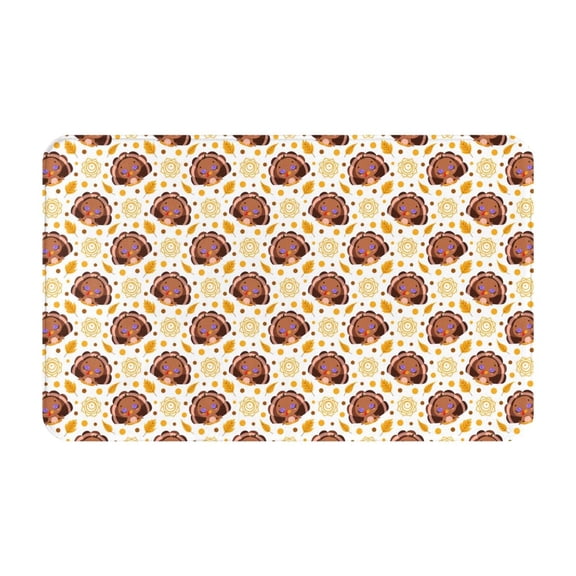 Bathroom Rugs Non Slip Washable - Fall Turkey Kitchen Mats for Floor, Area Rugs for Entryway Rugs Indoor, Laundry Bathroom Room Door Rug with Rubber Backing 20x31.5in