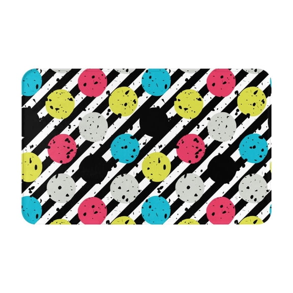 Bathroom Rugs Non Slip Washable - Fashion Pop-art style polka dot Kitchen Mats for Floor, Area Rugs for Entryway Rugs Indoor, Laundry Bathroom Room Door Rug with Rubber Backing 20x31.5in