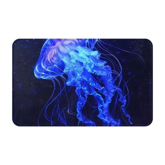 Bathroom Rugs Non Slip Washable - Floating Space Jellyfish Kitchen Mats for Floor, Area Rugs for Entryway Rugs Indoor, Laundry Bathroom Room Door Rug with Rubber Backing 20x31.5in
