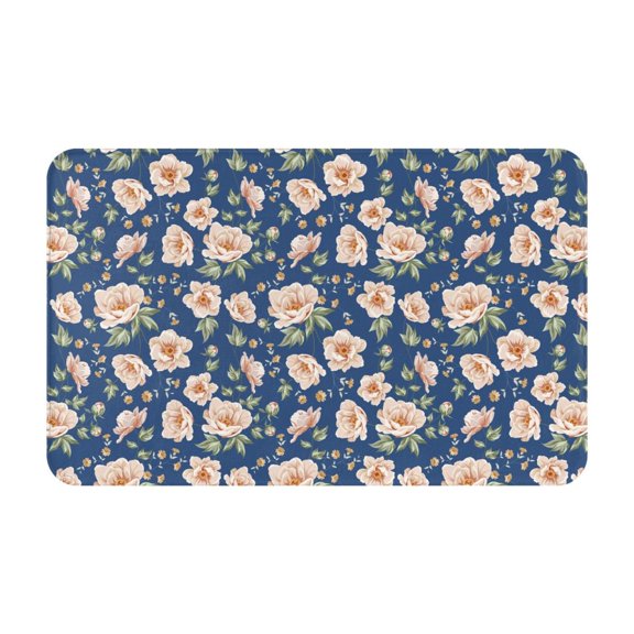 Bathroom Rugs Non Slip Washable - Flower print G Kitchen Mats for Floor, Area Rugs for Entryway Rugs Indoor, Laundry Bathroom Room Door Rug with Rubber Backing 20x31.5in