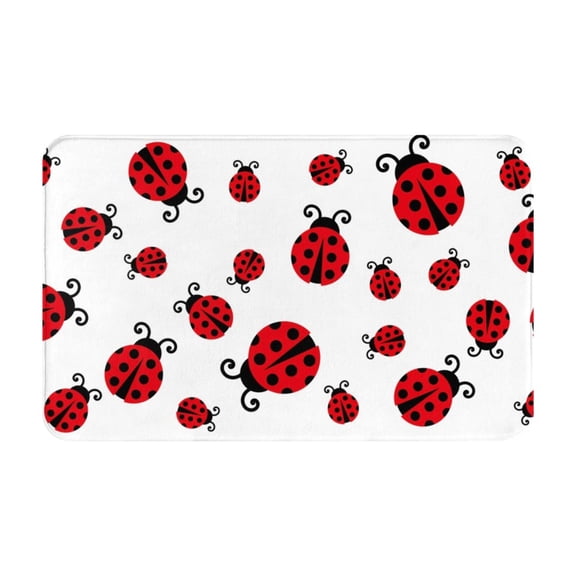 Bathroom Rugs Non Slip Washable - Fly Flying Ladybug Kitchen Mats for Floor, Area Rugs for Entryway Rugs Indoor, Laundry Bathroom Room Door Rug with Rubber Backing 20x31.5in
