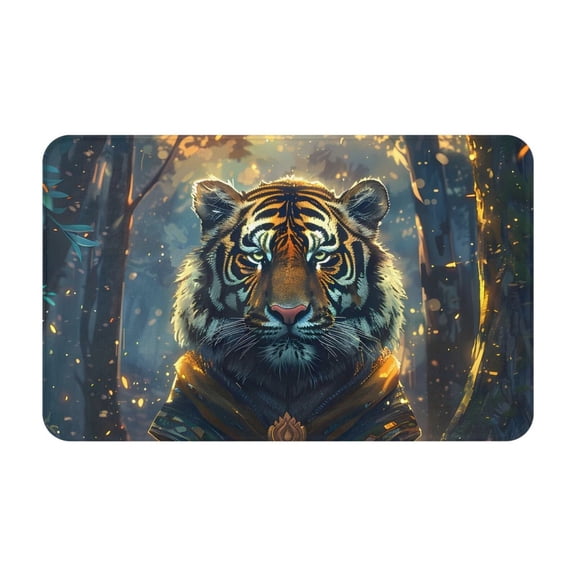 Bathroom Rugs Non Slip Washable - Forest Meditating Tiger Kitchen Mats for Floor, Area Rugs for Entryway Rugs Indoor, Laundry Bathroom Room Door Rug with Rubber Backing 20x31.5in