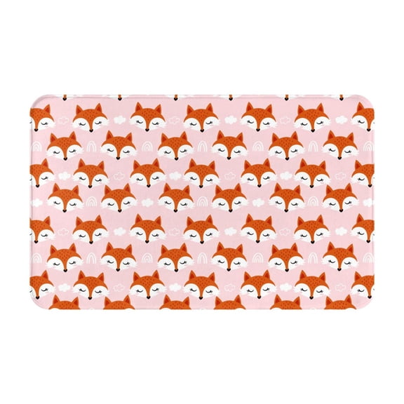 Bathroom Rugs Non Slip Washable - Fox Rainbow Clouds Kitchen Mats for Floor, Area Rugs for Entryway Rugs Indoor, Laundry Bathroom Room Door Rug with Rubber Backing 20x31.5in