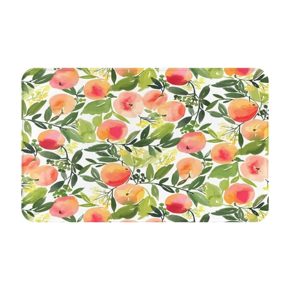 Bathroom Rugs Non Slip Washable - Fruits Peach1 Kitchen Mats for Floor, Area Rugs for Entryway Rugs Indoor, Laundry Bathroom Room Door Rug with Rubber Backing 20x31.5in