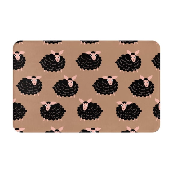 Bathroom Rugs Non Slip Washable - Funny Black sheep cute Kitchen Mats for Floor, Area Rugs for Entryway Rugs Indoor, Laundry Bathroom Room Door Rug with Rubber Backing 20x31.5in