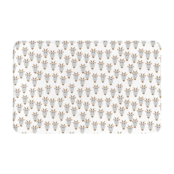 Bathroom Rugs Non Slip Washable - Funny Cute Sheep Head White Kitchen Mats for Floor, Area Rugs for Entryway Rugs Indoor, Laundry Bathroom Room Door Rug with Rubber Backing 20x31.5in