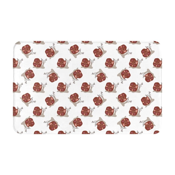 Bathroom Rugs Non Slip Washable - Funny Snail Print White Kitchen Mats for Floor, Area Rugs for Entryway Rugs Indoor, Laundry Bathroom Room Door Rug with Rubber Backing 20x31.5in