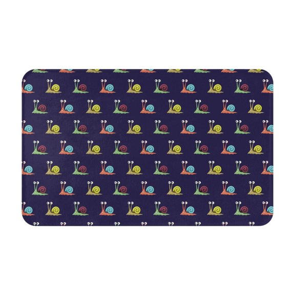 Bathroom Rugs Non Slip Washable - Funny Snail Prints Kitchen Mats for Floor, Area Rugs for Entryway Rugs Indoor, Laundry Bathroom Room Door Rug with Rubber Backing 20x31.5in