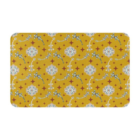 Bathroom Rugs Non Slip Washable - Geometric Lizard Gecko Colorful_A Kitchen Mats for Floor, Area Rugs for Entryway Rugs Indoor, Laundry Bathroom Room Door Rug with Rubber Backing 20x31.5in