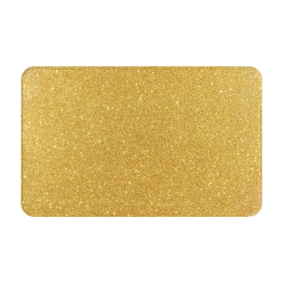 Bathroom Rugs Non Slip Washable - Gold Shiny Kitchen Mats for Floor, Area Rugs for Entryway Rugs Indoor, Laundry Bathroom Room Door Rug with Rubber Backing 20x31.5in