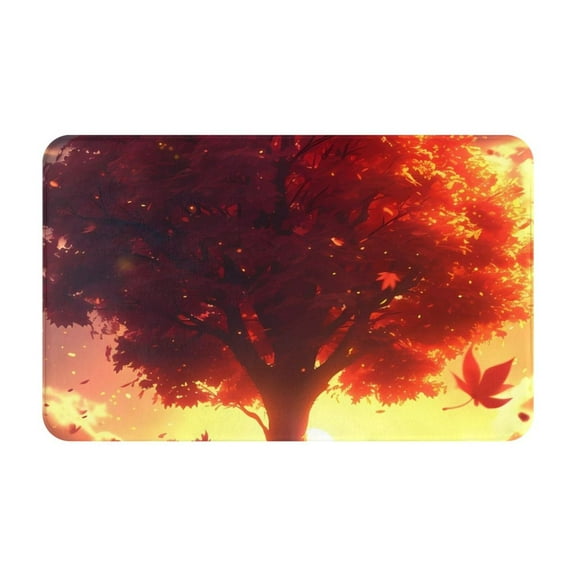 Bathroom Rugs Non Slip Washable - Golden Maple Sunset Tree Kitchen Mats for Floor, Area Rugs for Entryway Rugs Indoor, Laundry Bathroom Room Door Rug with Rubber Backing 20x31.5in