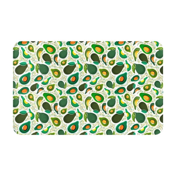 Bathroom Rugs Non Slip Washable - Green Avocado (2) Kitchen Mats for Floor, Area Rugs for Entryway Rugs Indoor, Laundry Bathroom Room Door Rug with Rubber Backing 20x31.5in