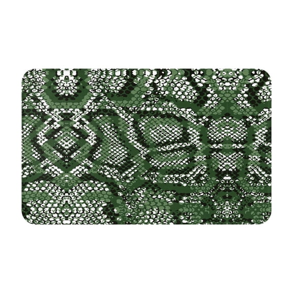 Bathroom Rugs Non Slip Washable - Green Snakeskin Kitchen Mats for Floor, Area Rugs for Entryway Rugs Indoor, Laundry Bathroom Room Door Rug with Rubber Backing 20x31.5in