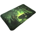 Bathroom Rugs Non Slip Washable, Halloween Green Forest Witch Water