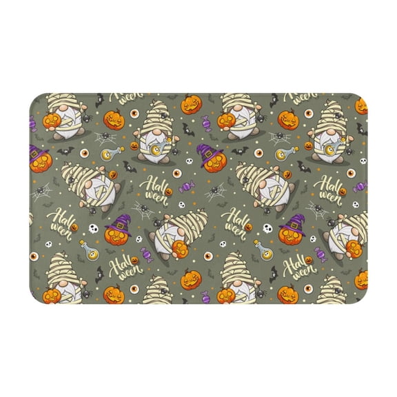 Bathroom Rugs Non Slip Washable - Halloween Mummy Gnome Kitchen Mats for Floor, Area Rugs for Entryway Rugs Indoor, Laundry Bathroom Room Door Rug with Rubber Backing 20x31.5in