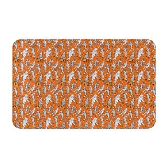 Bathroom Rugs Non Slip Washable - Halloween mummy Kitchen Mats for Floor, Area Rugs for Entryway Rugs Indoor, Laundry Bathroom Room Door Rug with Rubber Backing 20x31.5in
