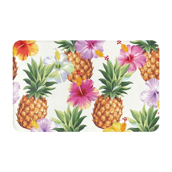 Bathroom Rugs Non Slip Washable - Hawaiian Pineapples Kitchen Mats for Floor, Area Rugs for Entryway Rugs Indoor, Laundry Bathroom Room Door Rug with Rubber Backing 20x31.5in