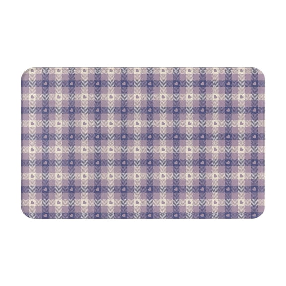 Bathroom Rugs Non Slip Washable - Heart Check Plaid Kitchen Mats for Floor, Area Rugs for Entryway Rugs Indoor, Laundry Bathroom Room Door Rug with Rubber Backing 20x31.5in