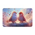 Bathroom Rugs Non Slip Washable Heart Sky Bird Couple Kitchen Mats