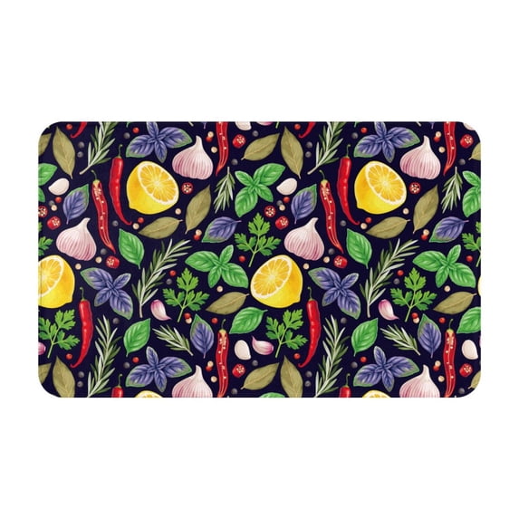 Bathroom Rugs Non Slip Washable - Herbs And Spices Kitchen Mats for Floor, Area Rugs for Entryway Rugs Indoor, Laundry Bathroom Room Door Rug with Rubber Backing 20x31.5in