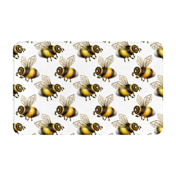 Bathroom Rugs Non Slip Washable - Honey Bee Realistic cute Kitchen Mats for Floor, Area Rugs for Entryway Rugs Indoor, Laundry Bathroom Room Door Rug with Rubber Backing 20x31.5in