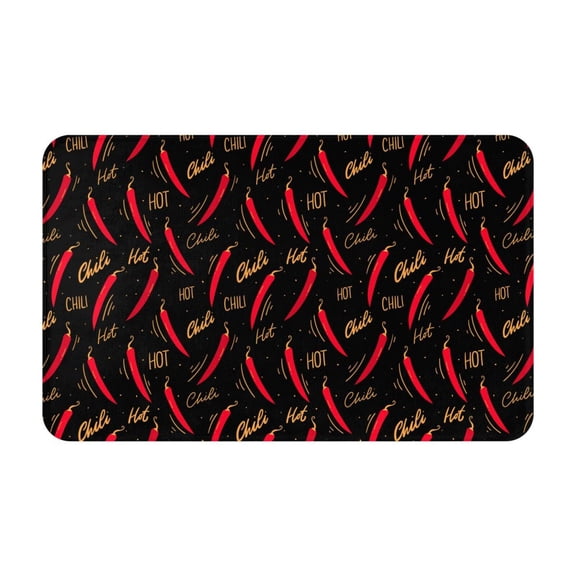Bathroom Rugs Non Slip Washable - Hot Chili Kitchen Mats for Floor, Area Rugs for Entryway Rugs Indoor, Laundry Bathroom Room Door Rug with Rubber Backing 20x31.5in
