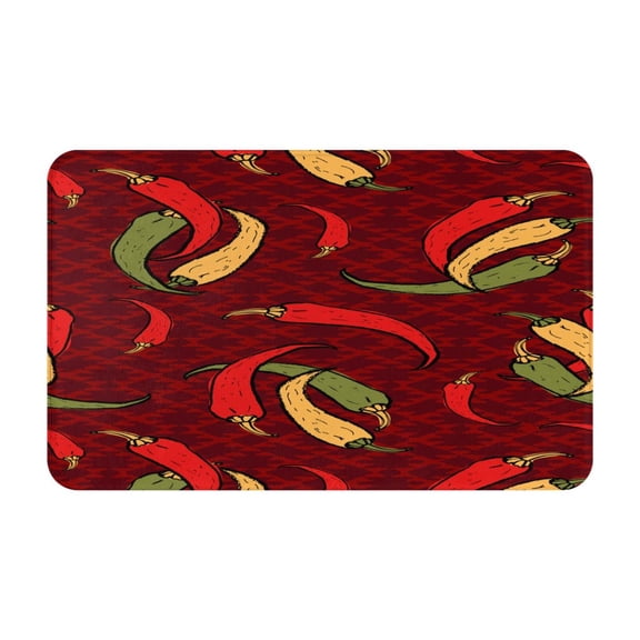 Bathroom Rugs Non Slip Washable - Hot Chili Kitchen Mats for Floor, Area Rugs for Entryway Rugs Indoor, Laundry Bathroom Room Door Rug with Rubber Backing 20x31.5in