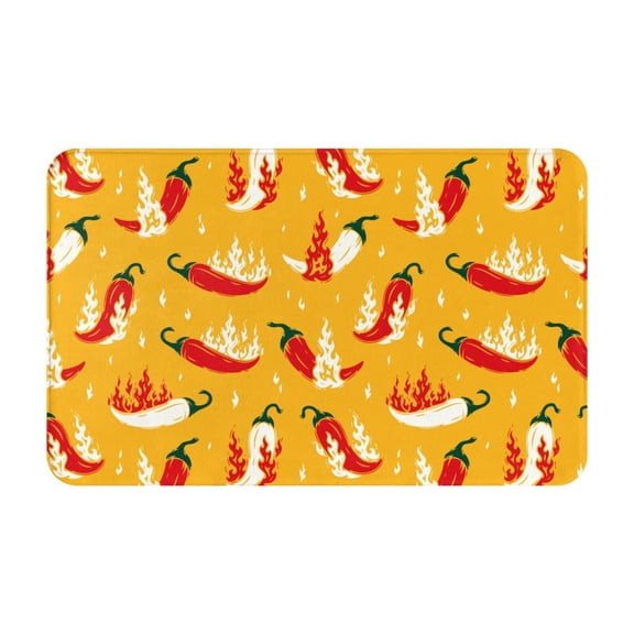 Bathroom Rugs Non Slip Washable - Hot Chilli Kitchen Mats for Floor, Area Rugs for Entryway Rugs Indoor, Laundry Bathroom Room Door Rug with Rubber Backing 20x31.5in
