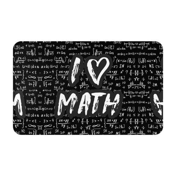 Bathroom Rugs Non Slip Washable - I love Math Kitchen Mats for Floor, Area Rugs for Entryway Rugs Indoor, Laundry Bathroom Room Door Rug with Rubber Backing 20x31.5in