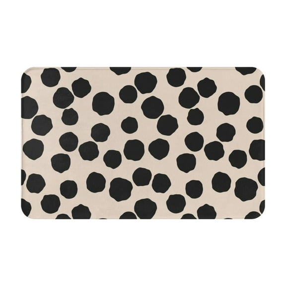 Bathroom Rugs Non Slip Washable - Irregular black polka dots Kitchen Mats for Floor, Area Rugs for Entryway Rugs Indoor, Laundry Bathroom Room Door Rug with Rubber Backing 20x31.5in
